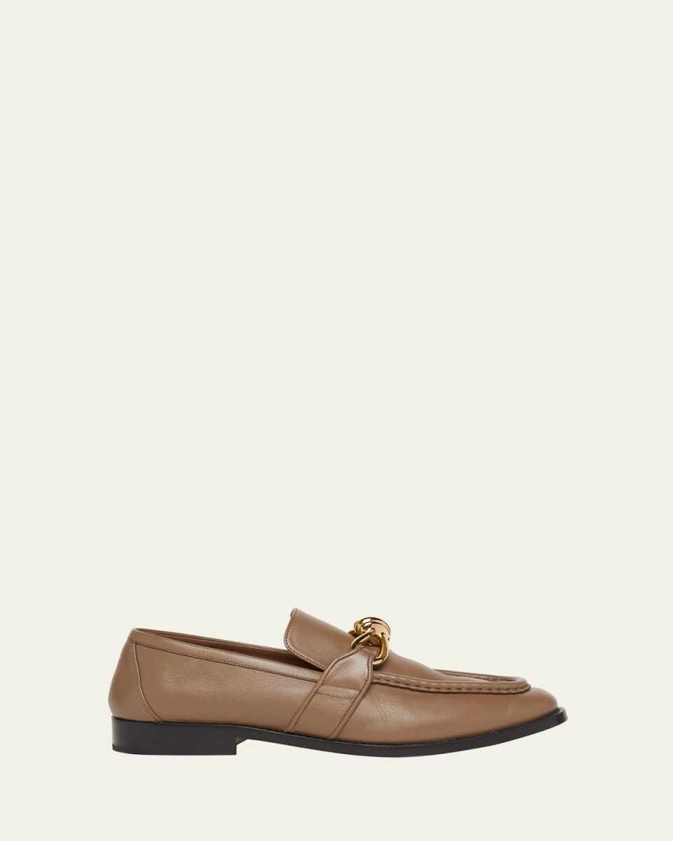 Astaire Metal-Knot Leather Loafers